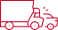 Truck icon in red outline